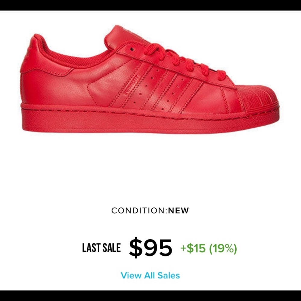 ADIDAS Super⭐️ super color red US Men’s SIZE 6.5